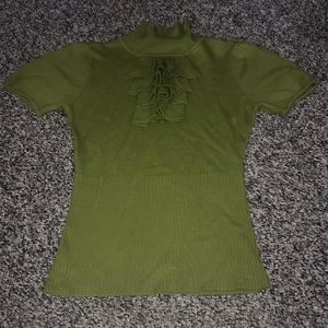 CATO GREEN RUFFLE SWEATER-SHIRT